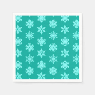 Ikat Snowflakes - Turquoise en aqua Servet