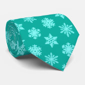 Ikat Snowflakes - Turquoise en aqua Stropdas (Opgerold)