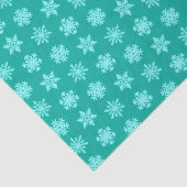 Ikat Snowflakes - Turquoise en aqua Tissuepapier (Detail)
