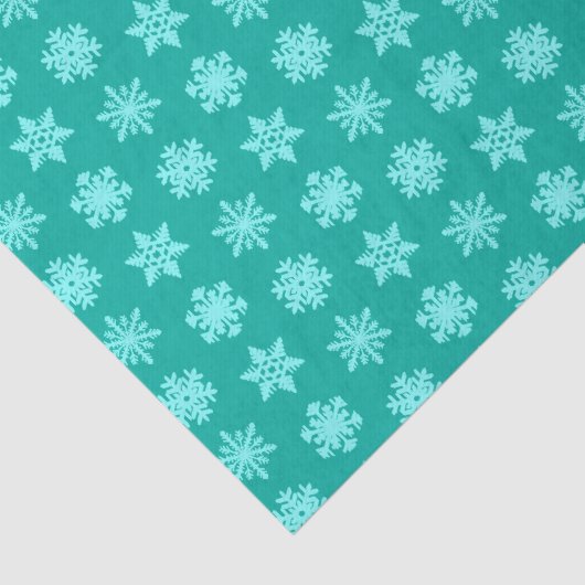 Ikat Snowflakes - Turquoise en aqua Tissuepapier (Detail)