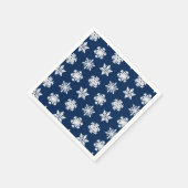 Ikat Snowflakes - White en Dark Navy Blue Servetten (Hoek)