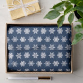 Ikat Snowflakes - White en Dark Navy Blue Tissuepapier (Geschenk)