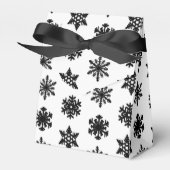 Ikat Snowflakes - wit en zwart Bedankdoosjes (Voorkant Zijde)