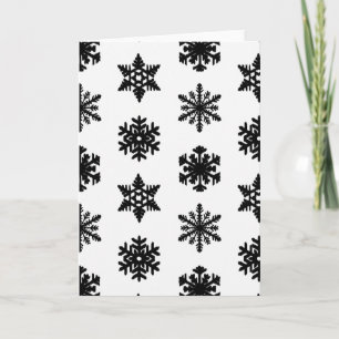 Ikat Snowflakes - wit en zwart Feestdagen Kaart