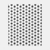 Ikat Snowflakes - wit en zwart Fleece Deken (Voorkant)