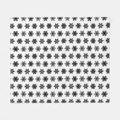 Ikat Snowflakes - wit en zwart Fleece Deken (Voorkant (Horizontaal))