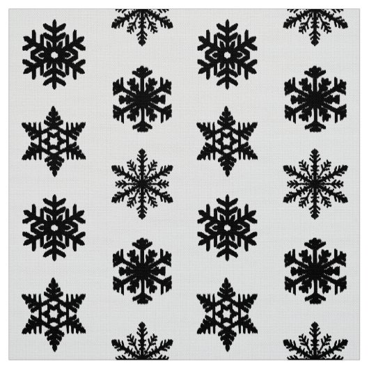 Ikat Snowflakes - wit en zwart Stof (Swatch)
