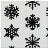 Ikat Snowflakes - wit en zwart Stof (Close Up)