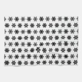 Ikat Snowflakes - wit en zwart Theedoek (Horizontaal)