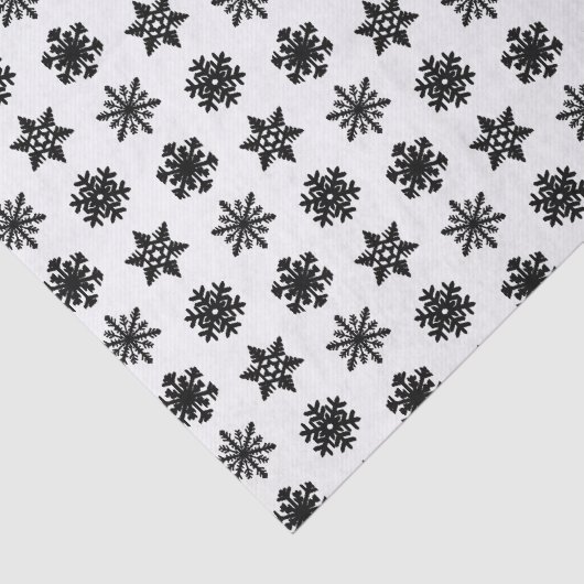 Ikat Snowflakes - wit en zwart Tissuepapier (Detail)