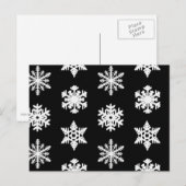 Ikat Snowflakes - zwart-wit Briefkaart (Voorkant / Achterkant)