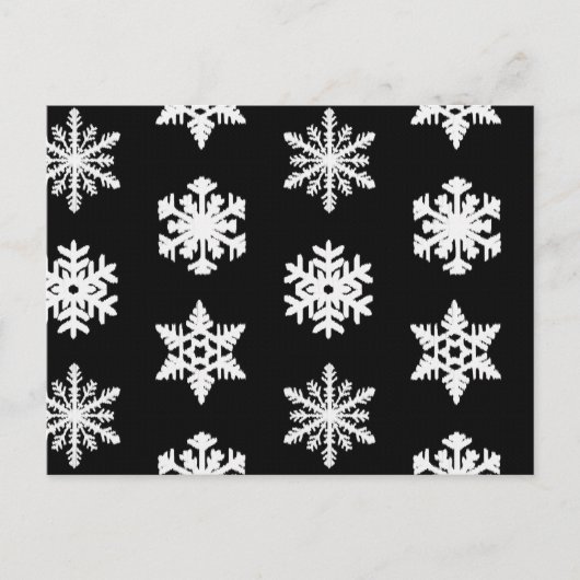 Ikat Snowflakes - zwart-wit Briefkaart (Voorkant)