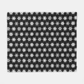 Ikat Snowflakes - zwart-wit Fleece Deken (Voorkant (Horizontaal))