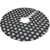 Ikat Snowflakes - zwart-wit Kerstboom Rok (Gekanteld)