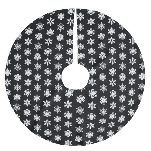Ikat Snowflakes - zwart-wit Kerstboom Rok (Voorkant)