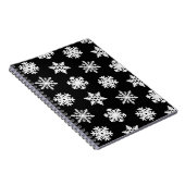 Ikat Snowflakes - zwart-wit Notitieboek (Rechterzijde)