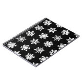 Ikat Snowflakes - zwart-wit Notitieboek (Linkerzijde)