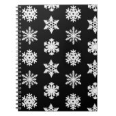 Ikat Snowflakes - zwart-wit Notitieboek (Voorkant)