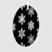 Ikat Snowflakes - zwart-wit Ornament (voorkant)
