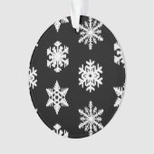 Ikat Snowflakes - zwart-wit Ornament (voorkant)