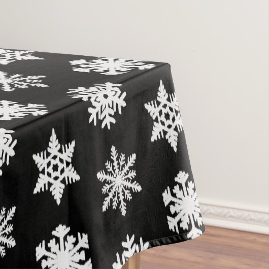 Ikat Snowflakes - zwart-wit Tafelkleed (Voorbeeld)