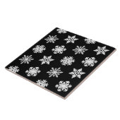 Ikat Snowflakes - zwart-wit Tegeltje (Zijkant)