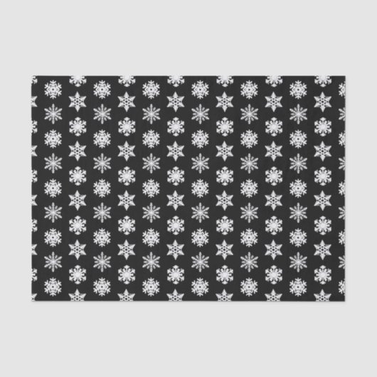 Ikat Snowflakes - zwart-wit Tissuepapier (Voorkant)