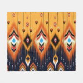 Ikat, stammen etnisch Azteeks patroon. Fleece Deken (Voorkant (Horizontaal))