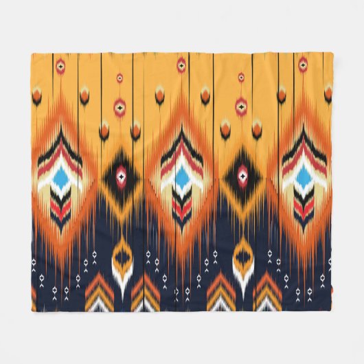 Ikat, stammen etnisch Azteeks patroon. Fleece Deken (Voorkant (Horizontaal))