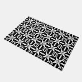 Ikat Star Pattern, Black and White Deurmat (Schuin)