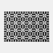 Ikat Star Pattern, Black and White Deurmat (Voorkant)