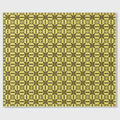Ikat Star Pattern - Bruin en Geel Cadeaupapier (Vlak)