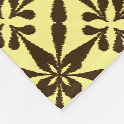 Ikat Star Pattern - Bruin en Geel Fleece Deken (Hoek)