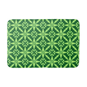 Ikat Star Pattern - Donkergroen Badmat