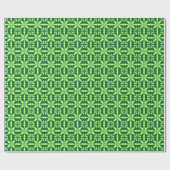 Ikat Star Pattern - Donkergroen Cadeaupapier (Vlak)