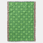 Ikat Star Pattern - Donkergroen Deken (Voorkant Verticaal)