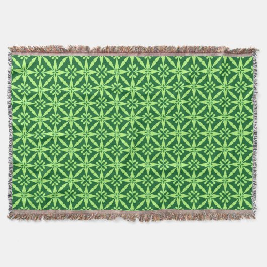 Ikat Star Pattern - Donkergroen Deken (Voorkant)