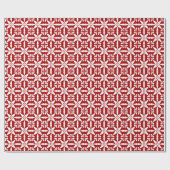 Ikat Star Pattern - Donkerrood en wit Cadeaupapier (Vlak)
