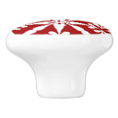 Ikat Star Pattern - Donkerrood en wit Keramische Knop (Zijkant)