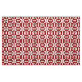 Ikat Star Pattern - Donkerrood en wit Stof (Fat Quarter)