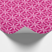 Ikat Star Pattern - Fuchsia Pink Cadeaupapier (Hoek)