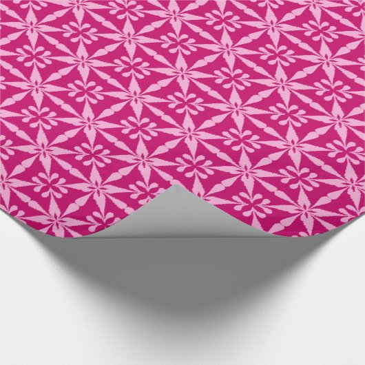 Ikat Star Pattern - Fuchsia Pink Cadeaupapier (Hoek)