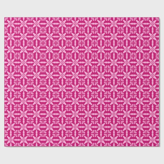 Ikat Star Pattern - Fuchsia Pink Cadeaupapier (Vlak)