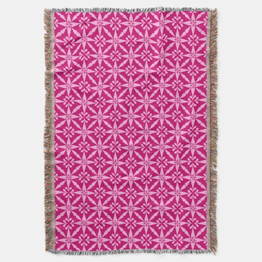 Ikat Star Pattern - Fuchsia Pink Deken (Voorkant Verticaal)