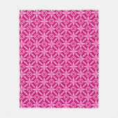 Ikat Star Pattern - Fuchsia Pink Fleece Deken (Voorkant)