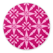 Ikat Star Pattern - Fuchsia Pink Keramische Knop (Voorkant)