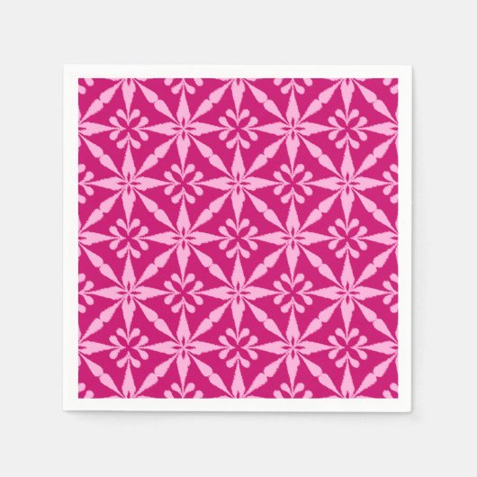 Ikat Star Pattern - Fuchsia Pink Servet (Voorkant)