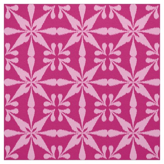 Ikat Star Pattern - Fuchsia Pink Stof (Swatch)