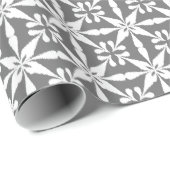 Ikat Star Pattern - Grijs / Grijs en Wit Cadeaupapier (Rol Hoek)