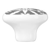 Ikat Star Pattern - Grijs / Grijs en Wit Keramische Knop (Zijkant)